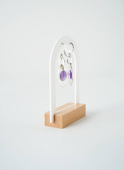 Boucles d’oreilles violet SATINE pour femme
