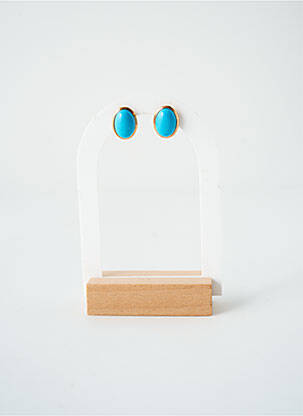 Boucles d’oreilles matériaux métal bleu SATINE femme