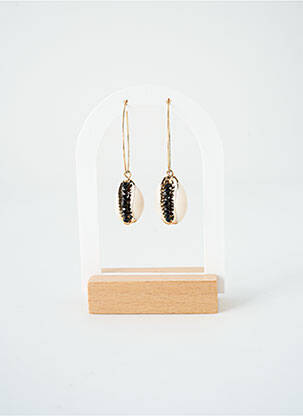 Boucles d’oreilles ornement elément métal noir SATINE femme