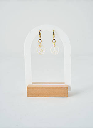 Boucles d’oreilles fermeture fermoir créole blanc SATINE femme