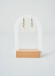 Boucles d’oreilles fermeture fermoir créole blanc SATINE femme
