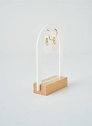 Boucles d’oreilles fermeture fermoir créole blanc SATINE femme
