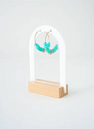 Boucles d’oreilles ornement oxyde de zirconium bleu SATINE femme