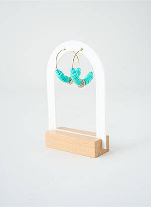 Boucles d’oreilles ornement oxyde de zirconium bleu SATINE femme