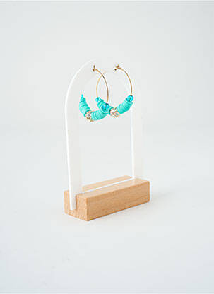 Boucles d’oreilles ornement oxyde de zirconium bleu SATINE femme