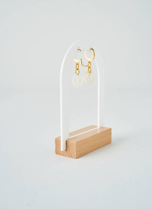 Boucles d’oreilles ornement breloque / pampille blanc SATINE femme