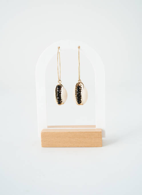 Boucles d’oreilles noir SATINE pour femme