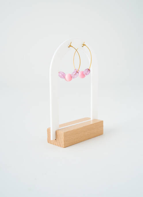 Boucles d’oreilles rose SATINE pour femme