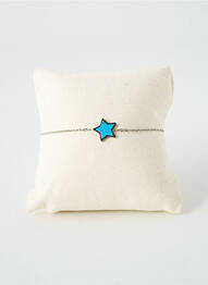 Bracelet fermeture fermoir mousqueton bleu SATINE femme