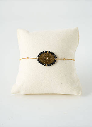 Bracelet fermeture fermoir mousqueton noir SATINE femme