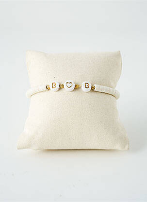 Bracelet fermeture elastique blanc SATINE femme