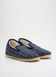 Chaussons/pantoufles bout rond bout rond bleu LA MANUFACTURE DE PANTOUFLES homme