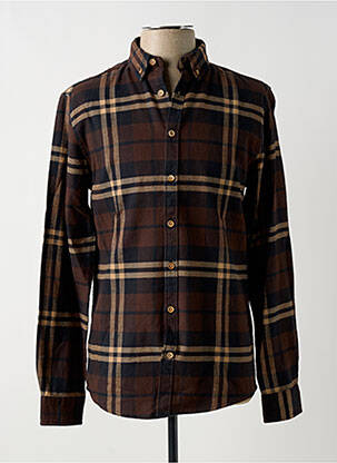 Chemise manches longues manches longues marron KRONSTADT homme