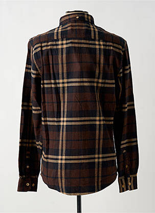 Chemise manches longues manches longues marron KRONSTADT homme