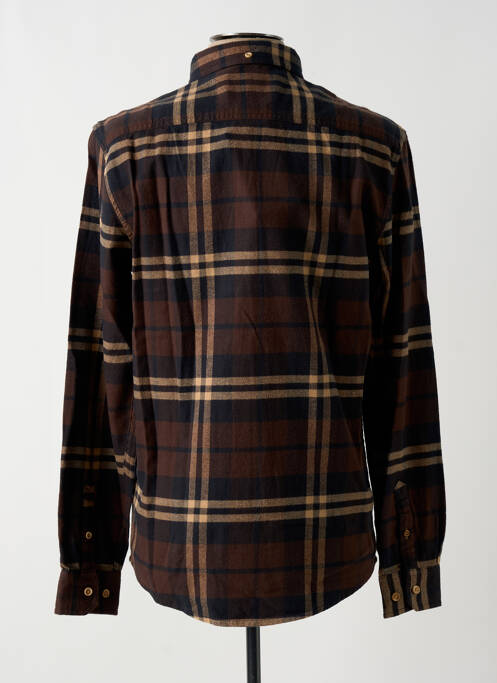 Chemise manches longues marron KRONSTADT pour homme