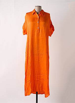 Robe longue manches courtes manches courtes orange FRNCH femme