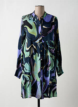Robe courte coupe évasée manches longues violet FRNCH femme