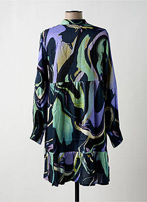 Robe courte coupe évasée manches longues violet FRNCH femme