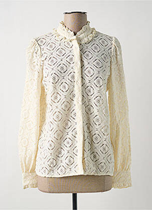 Chemisier coupe droite manches longues beige FRNCH femme