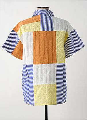 Chemisier coupe droite manches courtes bleu FRNCH femme