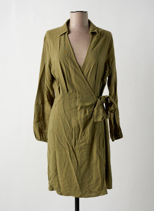 Robe courte manches longues manches longues vert GARANCE femme