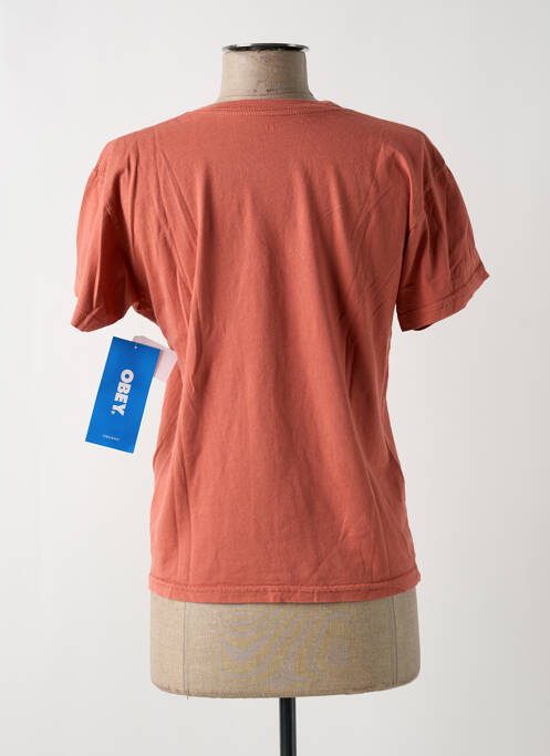 T-shirt orange OBEY pour femme