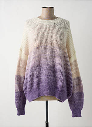 Pull maille souple et aérée manches longues beige HARTFORD femme