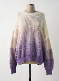 Pull maille souple et aérée manches longues beige HARTFORD femme