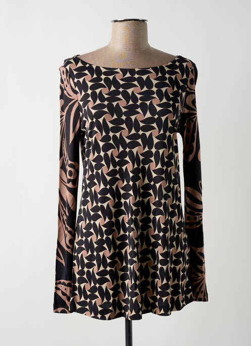 Tunique manches longues imprimé fantaisie noir MALIPARMI femme