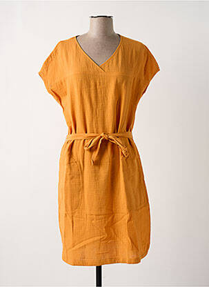 Robe mi-longue orange MOUSQUETON femme