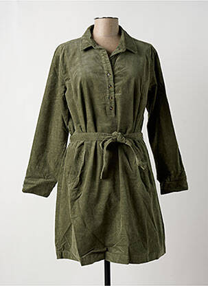 Robe mi-longue manches longues manches longues vert MOUSQUETON femme