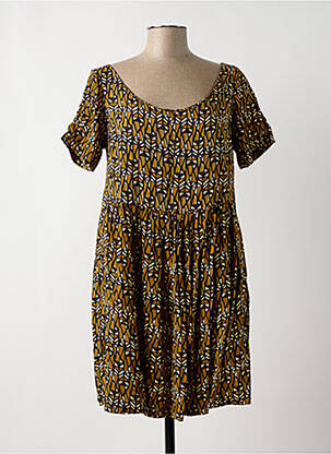 Robe courte coupe évasée manches courtes vert BLA-BLA femme