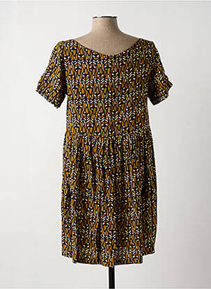 Robe courte coupe évasée manches courtes vert BLA-BLA femme