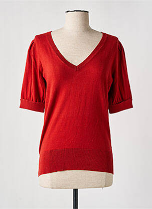 Pull coupe cintrée manches courtes orange KING LOUIE femme