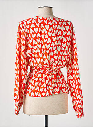 Blouse imprimé fantaisie manches longues orange MADEMOISELLE YEYE femme