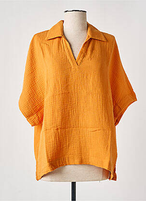 Blouse manches courtes orange MOUSQUETON femme