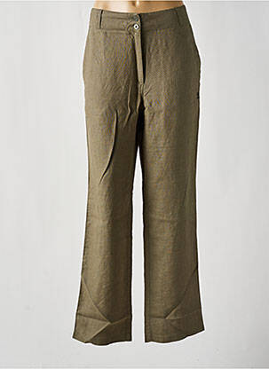 Pantalon droit taille à pinces taille haute vert MOUSQUETON femme