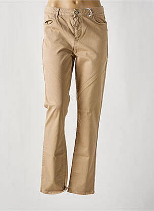 Pantalon droit stretch taille normale beige KANOPE femme