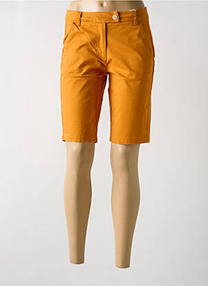 Bermuda orange MOUSQUETON femme