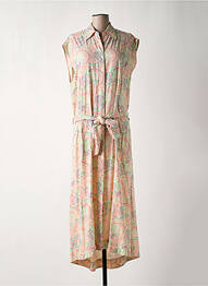 Robe longue manches courtes manches courtes beige SWILDENS femme