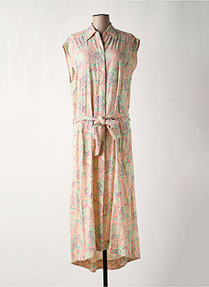 Robe longue manches courtes manches courtes beige SWILDENS femme