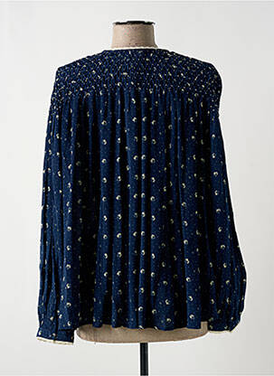 Blouse imprimé fleurs manches longues bleu SWILDENS femme