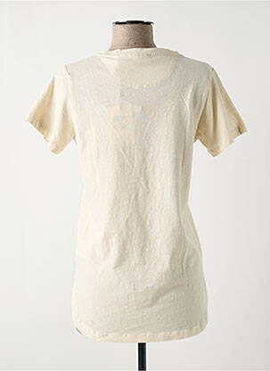 T-shirt col v manches courtes beige SWILDENS femme