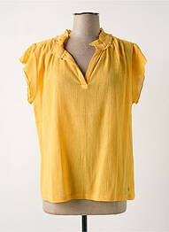 Blouse légère et transparente manches courtes jaune DES PETITS HAUTS femme