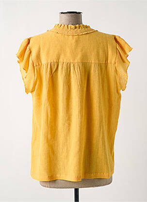 Blouse légère et transparente manches courtes jaune DES PETITS HAUTS femme