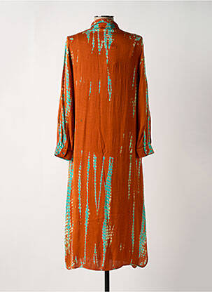 Robe longue manches longues manches longues orange BELLA JONES femme