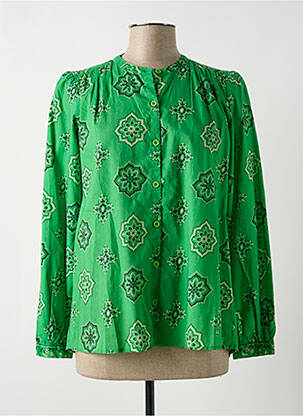 Chemisier imprimé fleurs manches longues vert SWILDENS femme