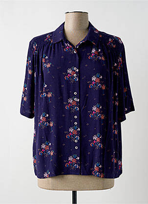 Chemisier manches courtes manches courtes bleu DES PETITS HAUTS femme