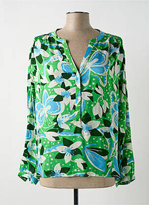 Blouse imprimé fleurs manches longues vert BELLA JONES femme