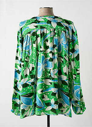Blouse imprimé fleurs manches longues vert BELLA JONES femme